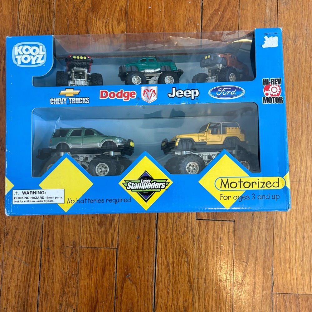 NEW Kool Toyz Motorized Laser Stampeders Dodge Chevy Jeep Ford Hi-Rev Motor